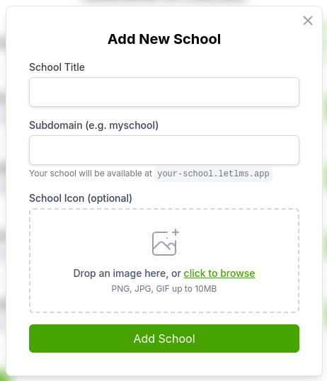 Create school interface