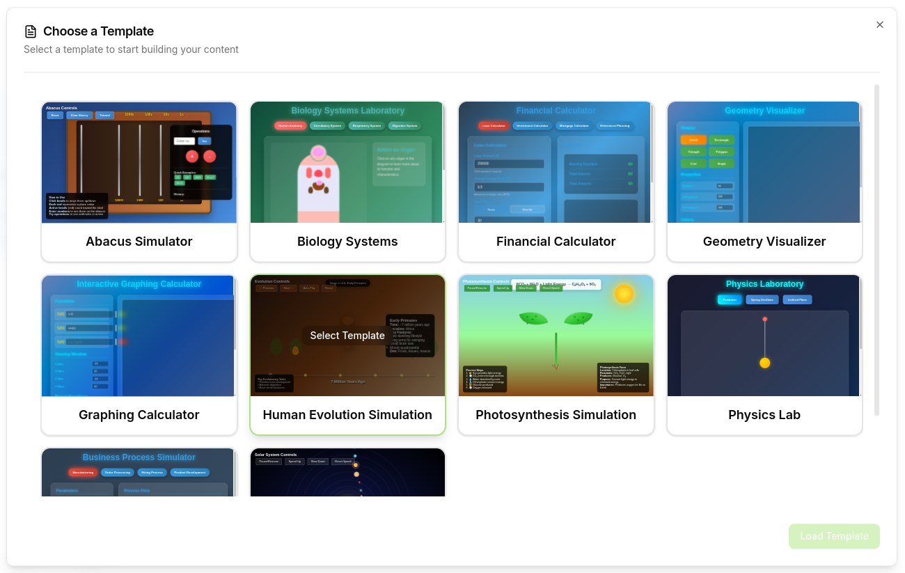 Dynamic Content Template